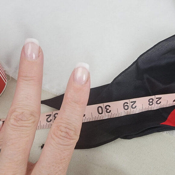 Vintage Black & Red Flower Print Scarf - Picture 4 of 5